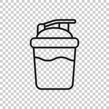 Saydam stilde çalkalayıcı simgesi. Spor şişe vektör illustrati