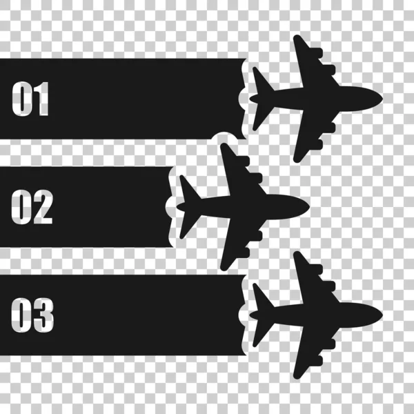 Flugzeugflug-Infografik-Symbol im transparenten Stil. Flugzeug — Stockvektor