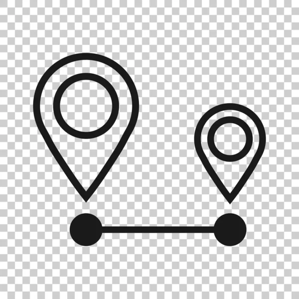 Icono de pin de distancia en estilo transparente. Gps vector de navegación il — Vector de stock