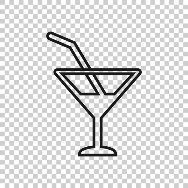 Ikona koktajl alkoholowy w stylu przezroczystym. Pić szkło wektor i — Wektor stockowy