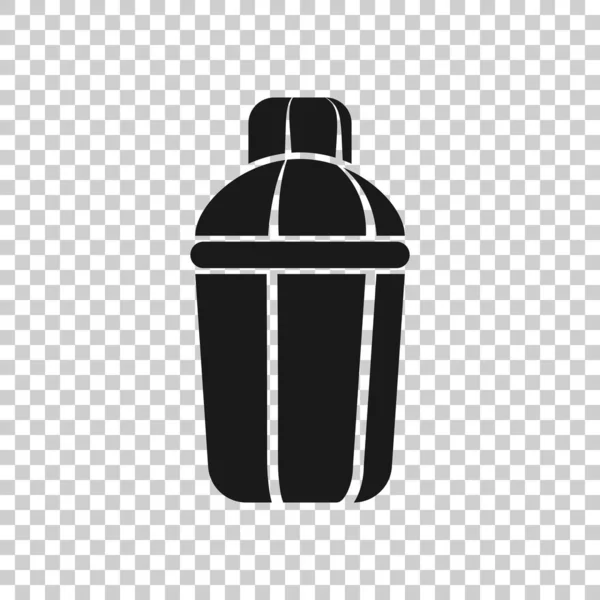 Shaker icon in transparent style. Sport bottle vector illustrati — Stock Vector