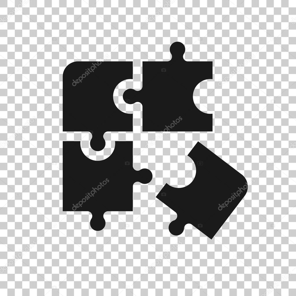 Puzzle compatible icon in transparent style. Jigsaw agreement ve