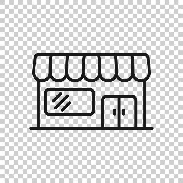 Icono de tienda de comestibles en estilo transparente. Tienda edificio vector il — Archivo Imágenes Vectoriales