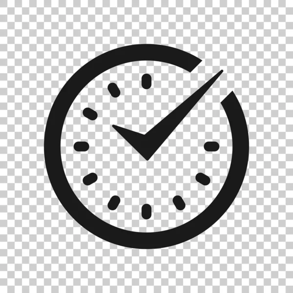 Icono en tiempo real en estilo transparente. Reloj vector ilustración o — Archivo Imágenes Vectoriales