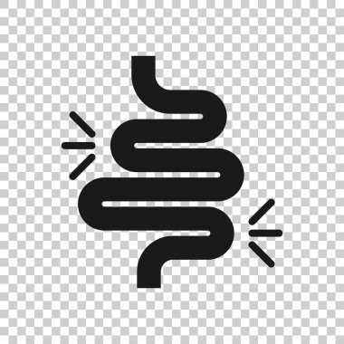 Şeffaf bir tarzda bağırsak kabızlık simgesi. Kolit vektör illus