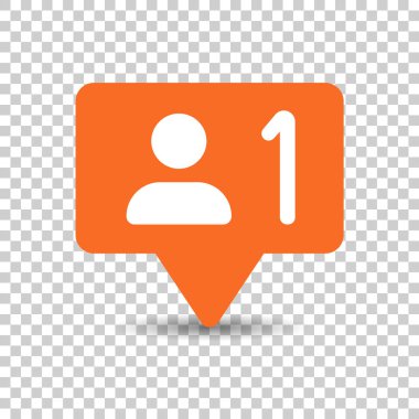 Sosyal medya bildirimi simgesi saydam bir şekilde imzalar. Gibi, 