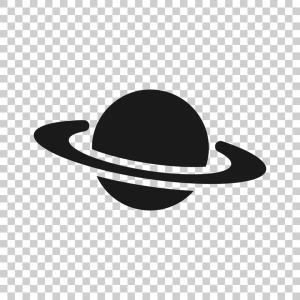 Icono de Saturno en estilo transparente. Planeta vector ilustración en — Archivo Imágenes Vectoriales