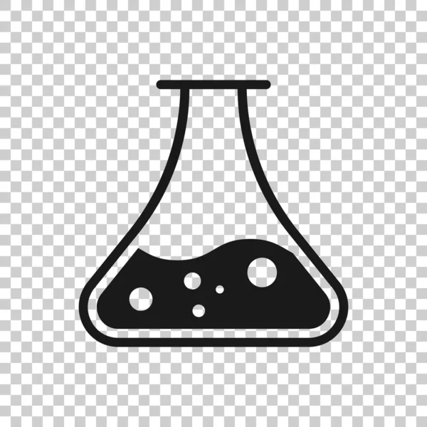 Química copos sinal ícone em estilo transparente. Banheira de teste do frasco — Vetor de Stock