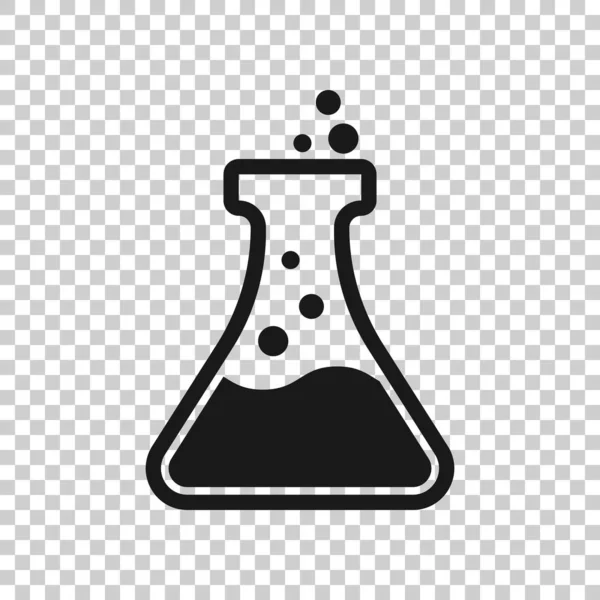 화학 비커는 투명한 스타일로 아이콘에 서명합니다. 플라스크 테스트 욕조 — 스톡 벡터