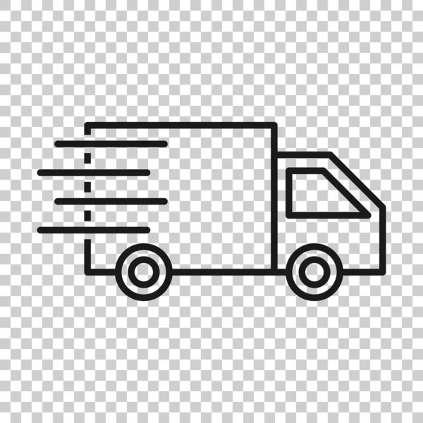 Levering truck teken pictogram in transparante stijl. Van vector illust — Stockvector
