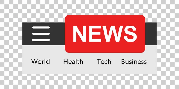 News template sign icon in transparent style. Website newsletter — Stock Vector