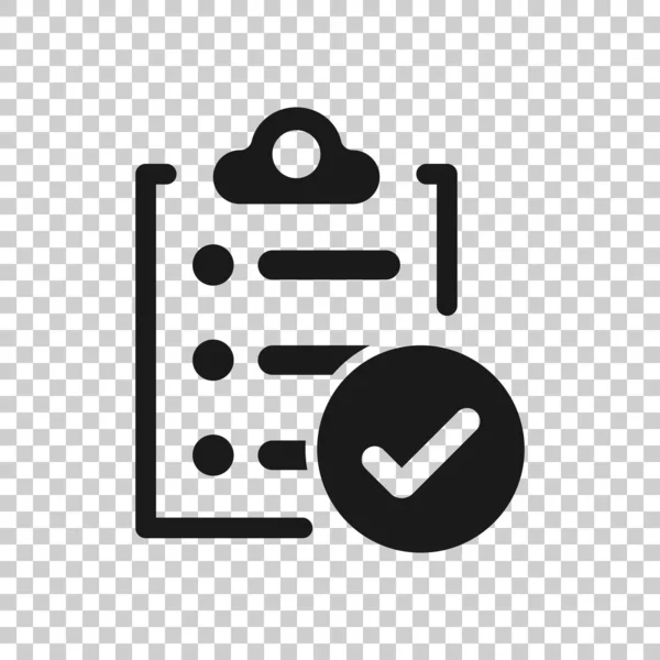 Ícone de sinal do documento da lista de verificação em estilo transparente. Vetor de pesquisa —  Vetores de Stock