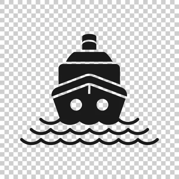 Ship Cruise skylt ikon i transparent stil. Lastbåt vektor Il — Stock vektor