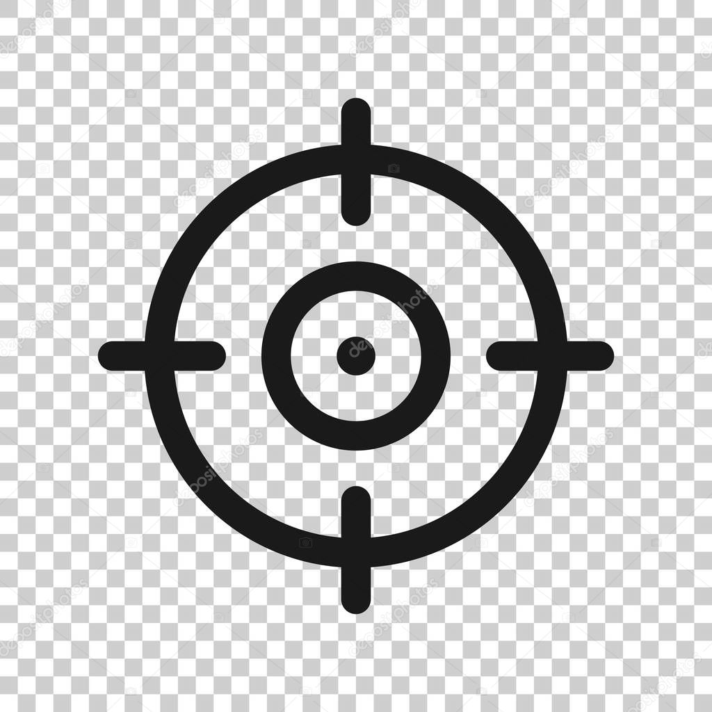 Shooting target vector icon in transparent style. Aim sniper sym