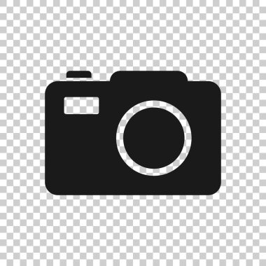 Kamera aygıtı simgesi saydam tarzda işaret. Fotoğraf vektörü