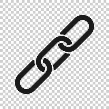 Saydam stilde zincir işareti simgesi. Bağlantı vektör illüstrasyon o