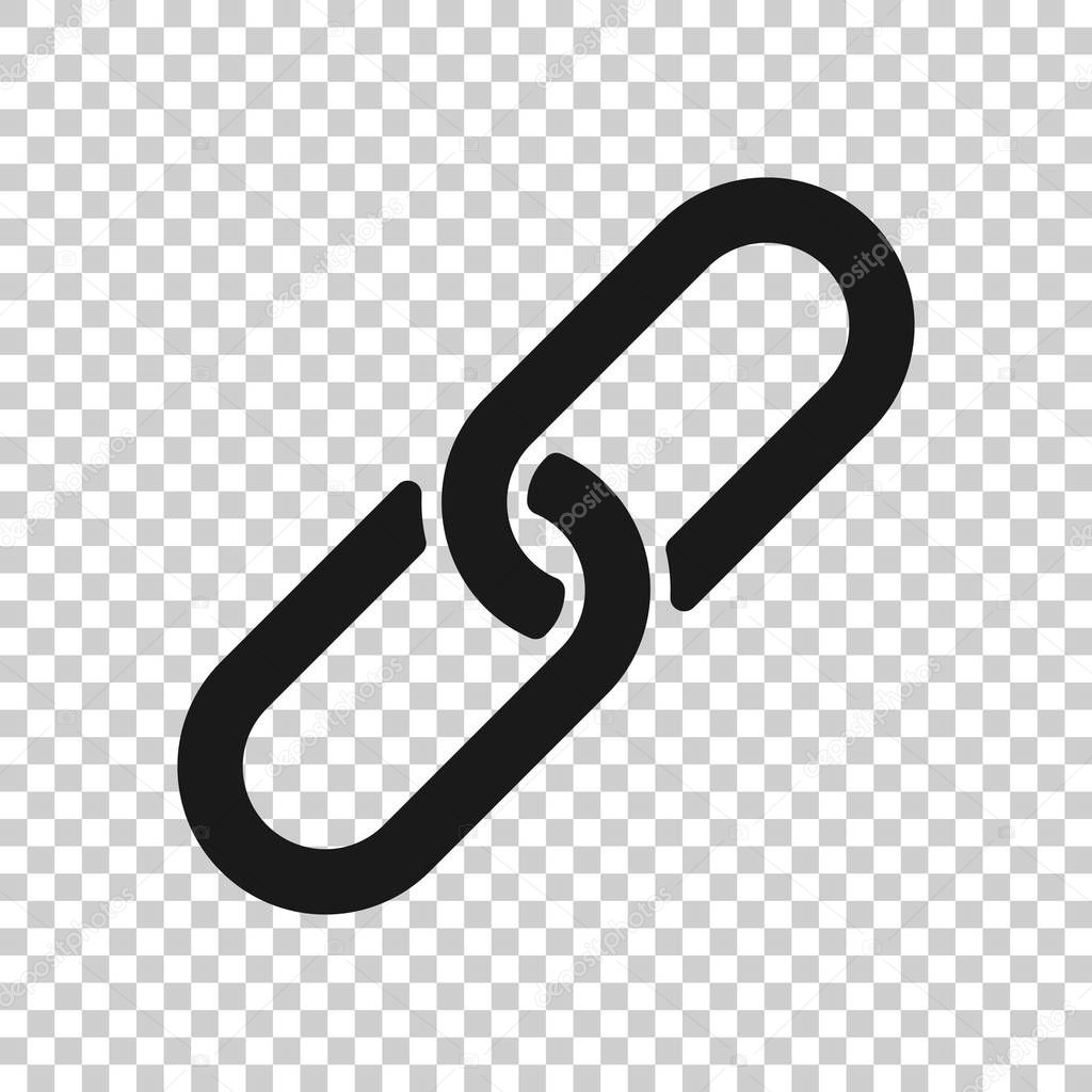 Chain sign icon in transparent style. Link vector illustration o