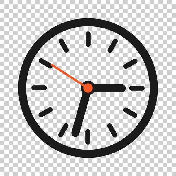 Icona del segno dell'orologio in stile trasparente. Illustrazione vettoriale di gestione del tempo su sfondo isolato. Timer concetto di business . — Vettoriale Stock