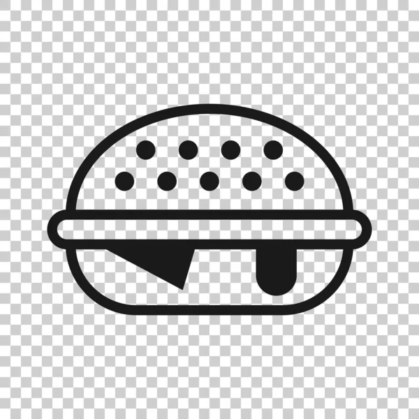 Burger-Zeichen-Symbol in transparentem Stil. Hamburger Vektorillustration auf isoliertem Hintergrund. Cheeseburger-Geschäftskonzept. — Stockvektor