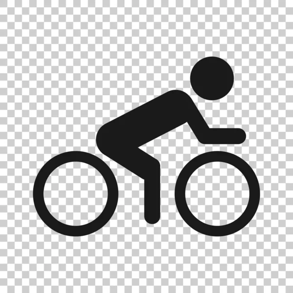 Люди на велосипеде вывеска иконка в прозрачном стиле. Велосипедная векторная иллюстрация на изолированном фоне. Мужская велосипедная бизнес-концепция . — стоковый вектор