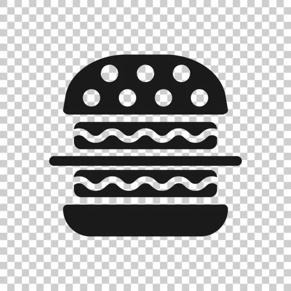 Burger segno icona in stile trasparente. Hamburger vettoriale illustrazione su sfondo isolato. Cheeseburger business concept . — Vettoriale Stock