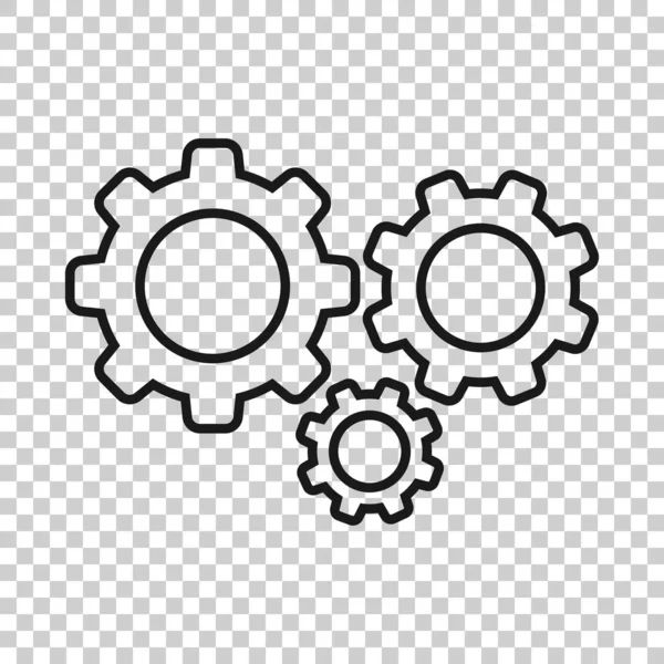 Icono de vector de engranajes en estilo transparente. Ilustración de rueda dentada sobre fondo. Engranaje cogwheel concepto de negocio . — Vector de stock