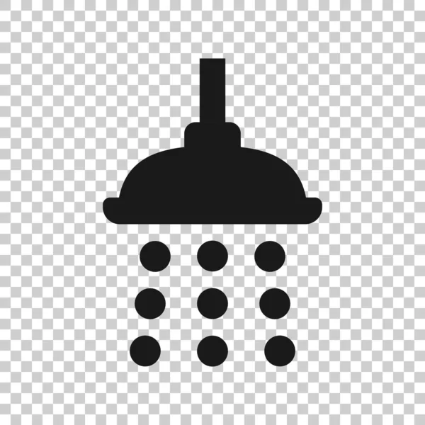 Shower sign icon in transparent style. Bathroom water device vector illustration on isolated background. Wash business concept. — Stock Vector