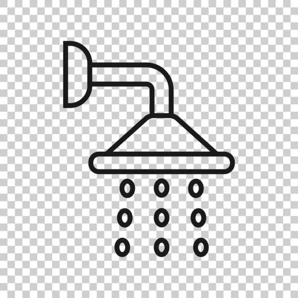 Shower sign icon in transparent style. Bathroom water device vector illustration on isolated background. Wash business concept. — Stock Vector