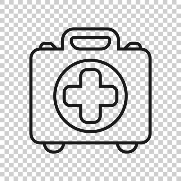 EHBO-kit pictogram in transparante stijl. Gezondheid, Help en medische diagnostiek vector illustratie op geïsoleerde achtergrond. Doctor Bag business concept. — Stockvector
