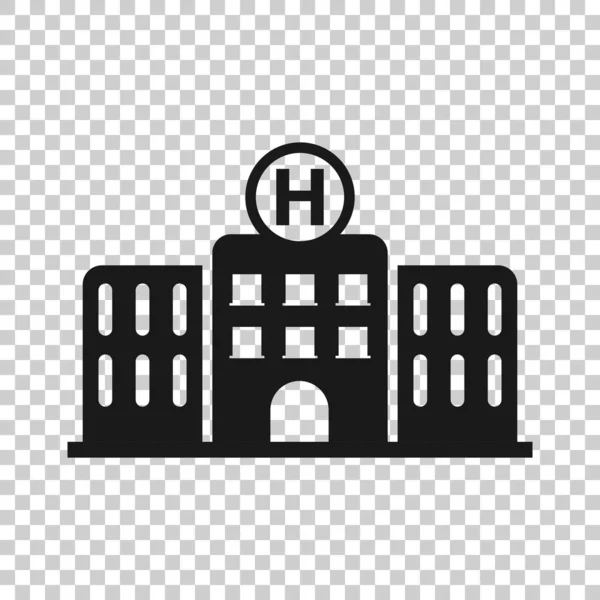 Icono del edificio del hospital en estilo transparente. Ilustración vectorial de enfermería sobre fondo aislado. Concepto de negocio ambulancia médica . — Archivo Imágenes Vectoriales