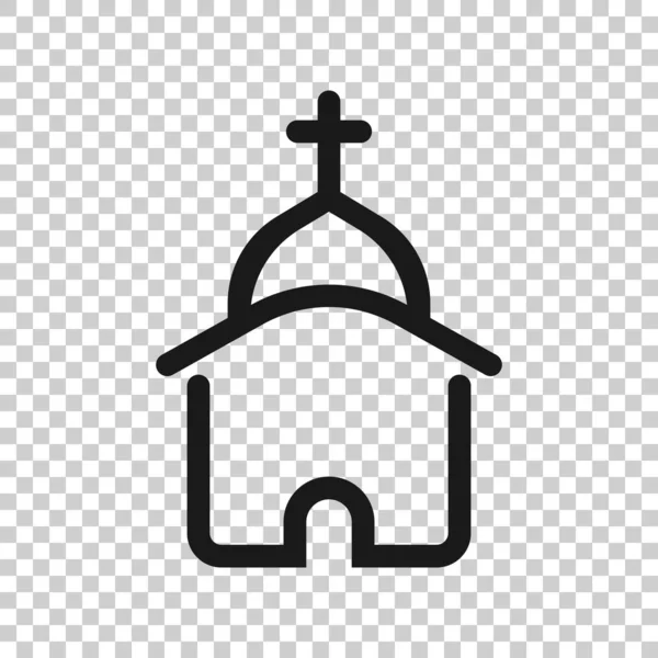 Kirche Ikone in transparentem Stil. Kapellenvektorillustration auf isoliertem Hintergrund. Geschäftskonzept für religiöses Bauen. — Stockvektor