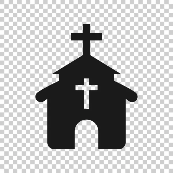 Kerk icoon in transparante stijl. Kapel vector illustratie op geïsoleerde achtergrond. Bedrijfsconcept religieuze bouw. — Stockvector