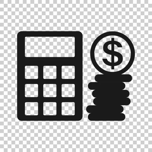 Beräknings ikonen för pengar i transparent stil. Budget bank vektor illustration på isolerad bakgrund. Ekonomisk betalning affärsidé. — Stock vektor
