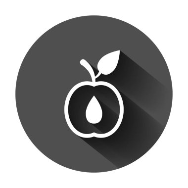 Düz stil kayısı meyve simgesini. Şeftali tatlı vektör illustrat