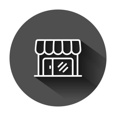 Düz stil bakkal simgesini. Vektör illustrat bina Dükkanı