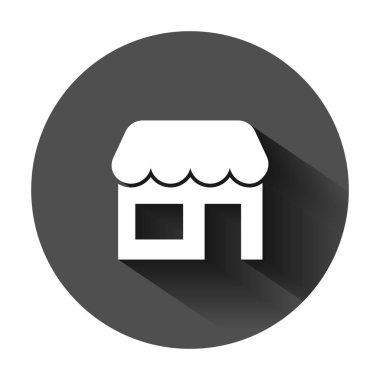 Düz stil bakkal simgesini. Vektör illustrat bina Dükkanı