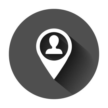 Düz stilde yerleşim simgesi. İnsanlar vektör çizimini 