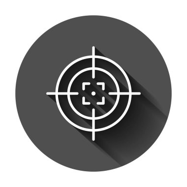 Düz stil çekim hedef vektör simgesi. Amaç keskin nişancı sembolü hasta