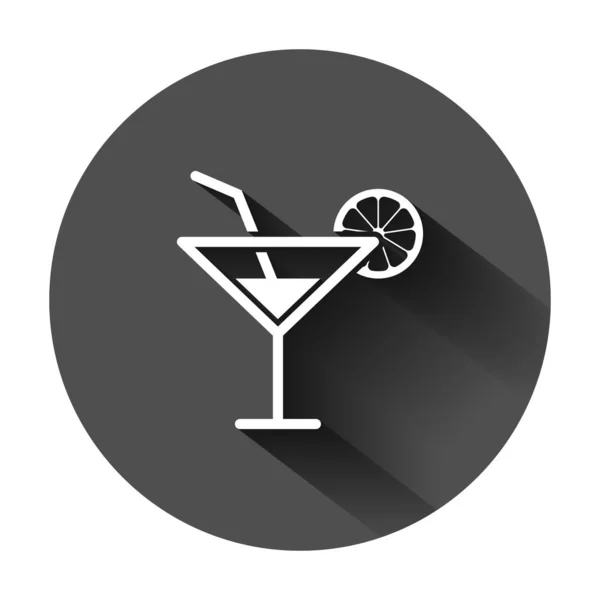Icona cocktail alcolici in stile piatto. Bere vetro vettore illustrare — Vettoriale Stock