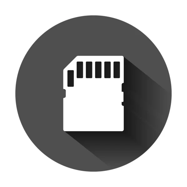 Micro SD card icon in flat style. Memory chip vector illustratio
