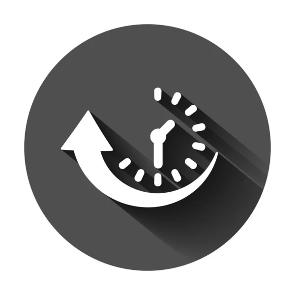 Ícone de tempo de inatividade em estilo plano. Ilustração vetorial uptime em preto —  Vetores de Stock