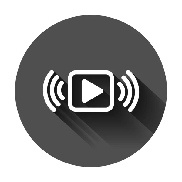 Jouez icône de bouton dans le style plat. Illustration vectorielle TV en streaming — Image vectorielle