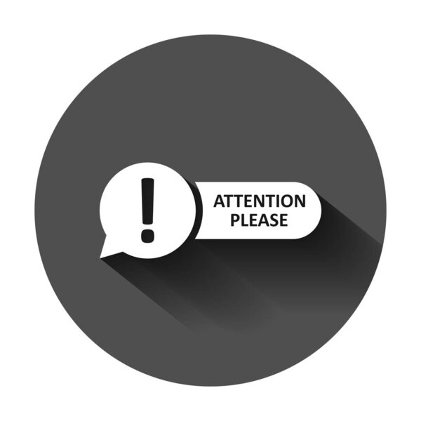 Внимание, подпишите иконку в плоском стиле. Предупреждающая информация
