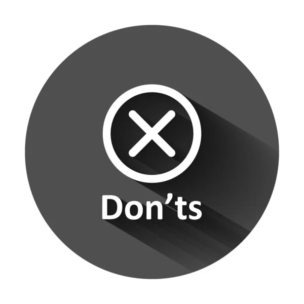 Don'ts teken pictogram in platte stijl. In tegenstelling tot vector illustratie op BL — Stockvector