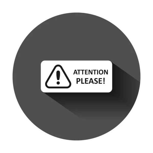 Attention please sign icon in flat style. Warning information ve — Stock Vector