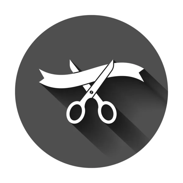 Icono de tijeras en estilo plano. Corte cinta vector ilustración — Archivo Imágenes Vectoriales