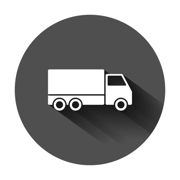 Delivery truck Sign icoon in platte stijl. Van vector illustratie — Stockvector