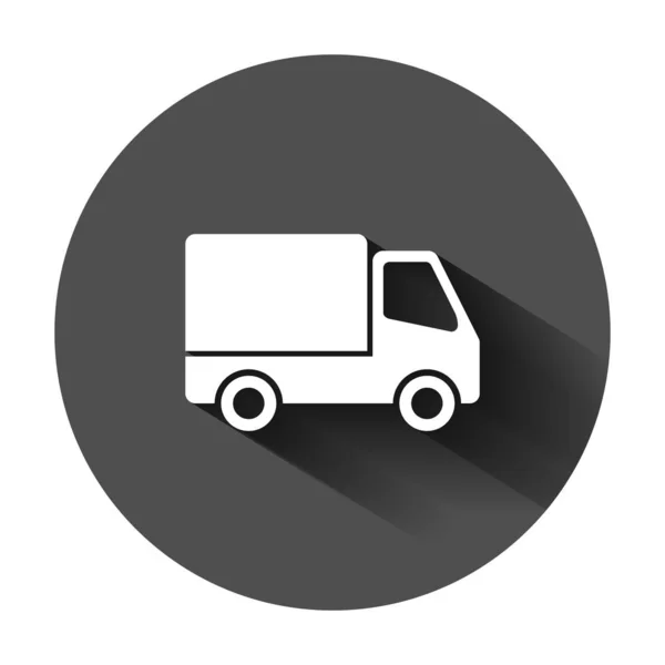Delivery truck Sign icoon in platte stijl. Van vector illustratie — Stockvector