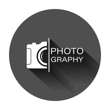 Düz tarzda kamera aygıtı işareti simgesi. Fotoğrafçılık vektör illust