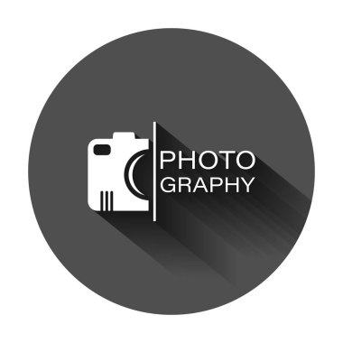 Düz tarzda kamera aygıtı işareti simgesi. Fotoğrafçılık vektör illust